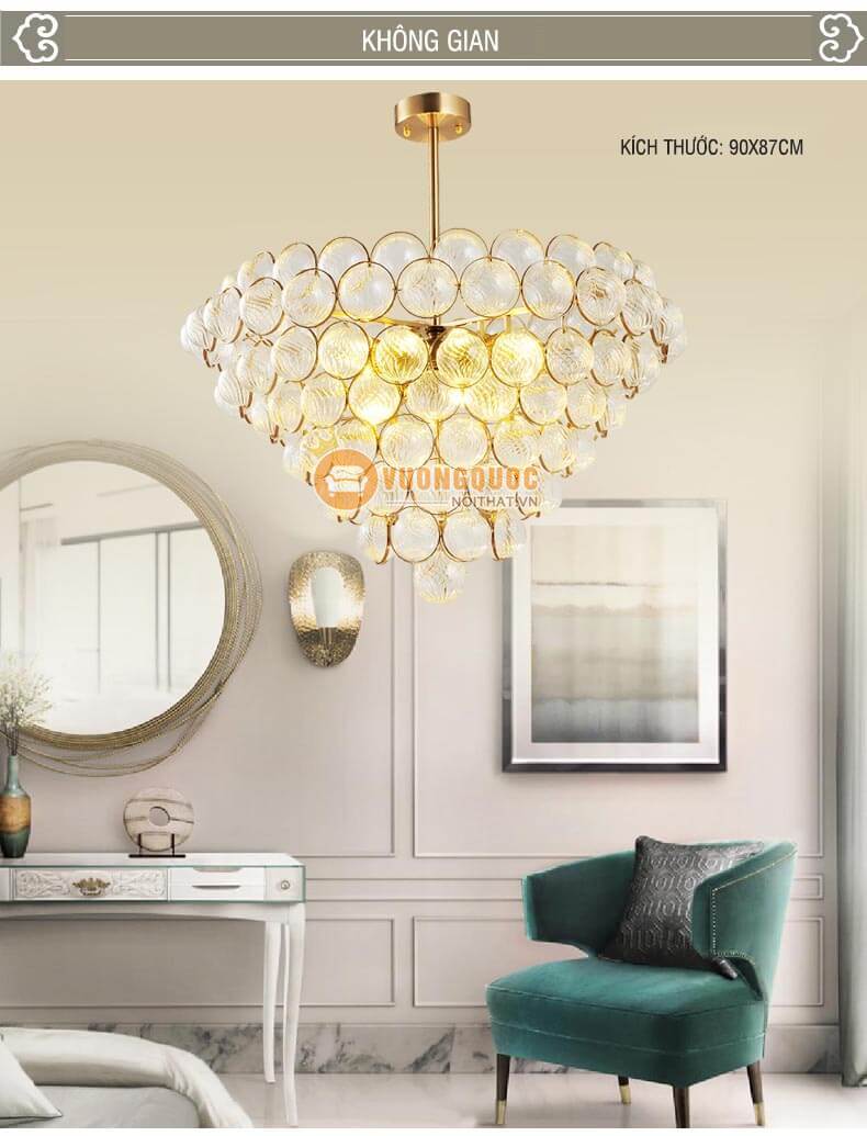 Đèn chùm thủy tinh trang trí đẹp abr127-2